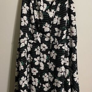 Floral Black and White Dress-never worn